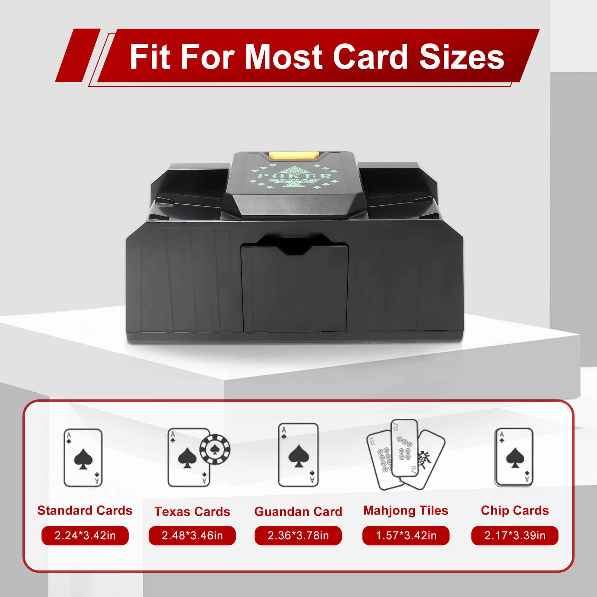 Miscelatore Carte Automatico Ricaricabile 2000mAh Per 1-2 Mazzi – Doppia Modalità Per Poker, UNO, Texas Hold'em E Blackjack